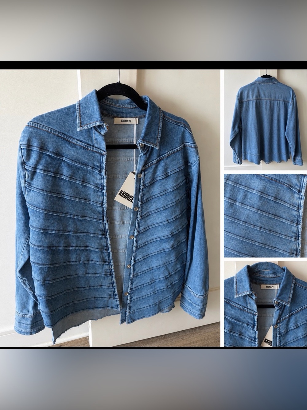 Blue Washed Denim Button-Up Shirt